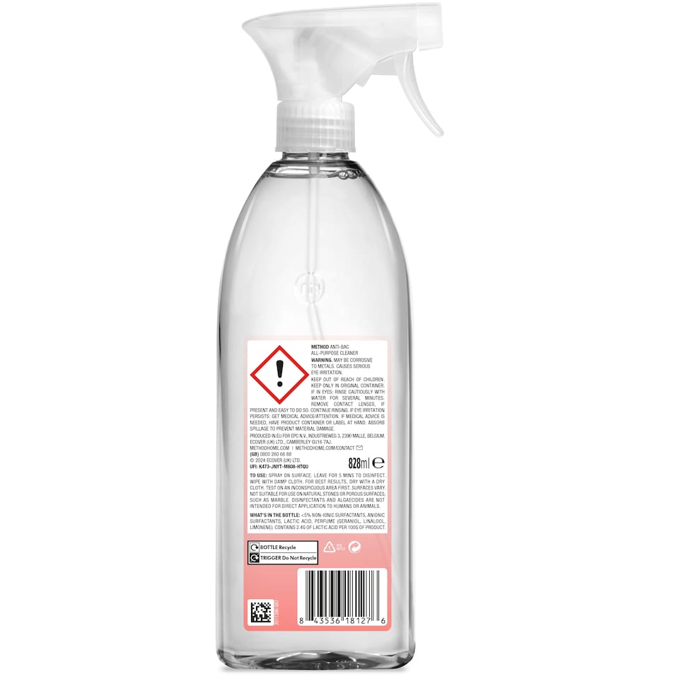 image 1 of Method Anti-Bacterial All Purpose Cleaner Peach Blossom 828Ml