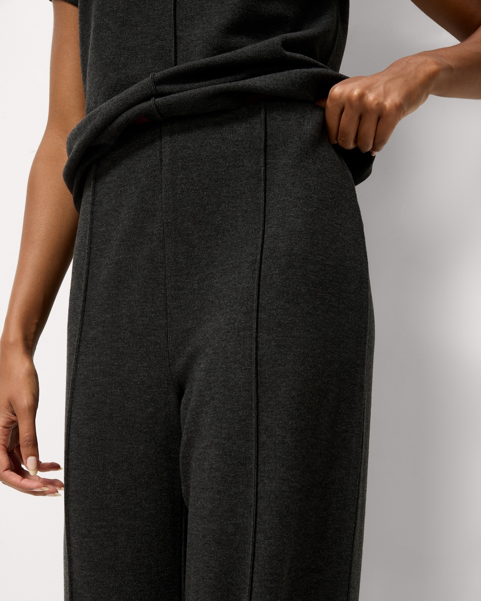image 1 of F&F Brushed Pintuck Wide Leg Trousers in Grey