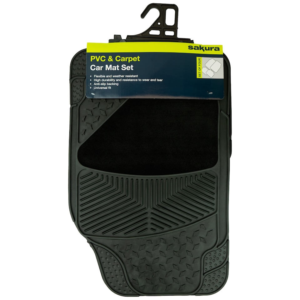image 1 of Sakura PVC And Carpet Car Mat set
