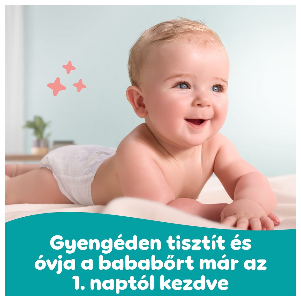 Pampers Sensitive Baby Nedves Törlőkendő, 6 Csomag x 80 Törlőkendő = 480 db Baba Nedves Törlőkendő  1. kép
