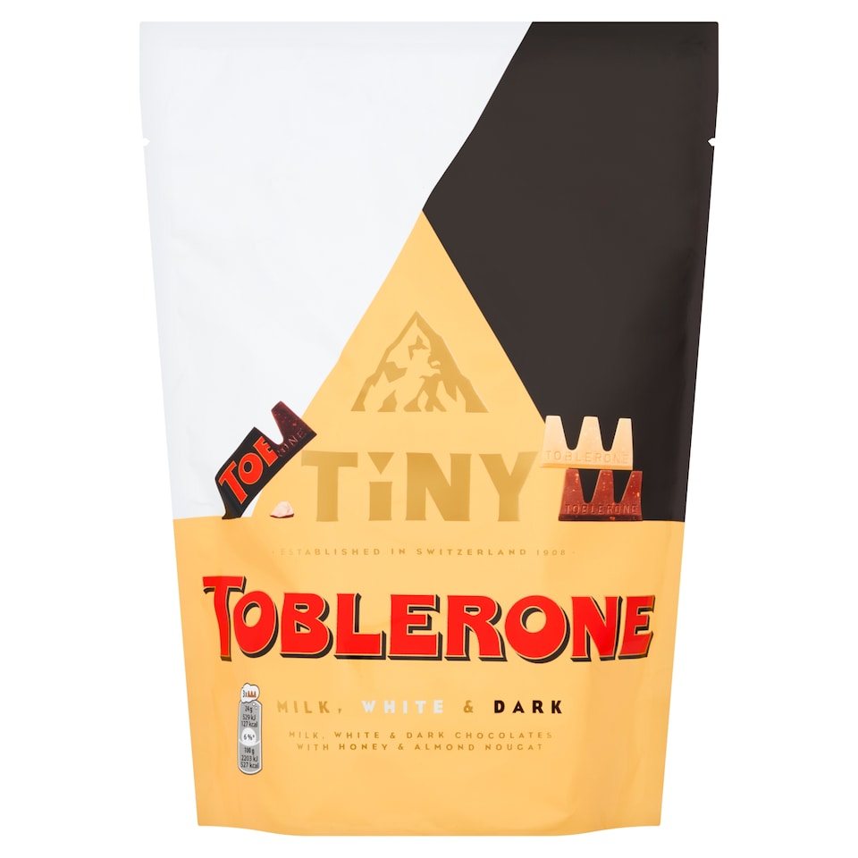 image 1 of Toblerone Tiny Milk/White/Dark Chocolate Bars Pouch 280g