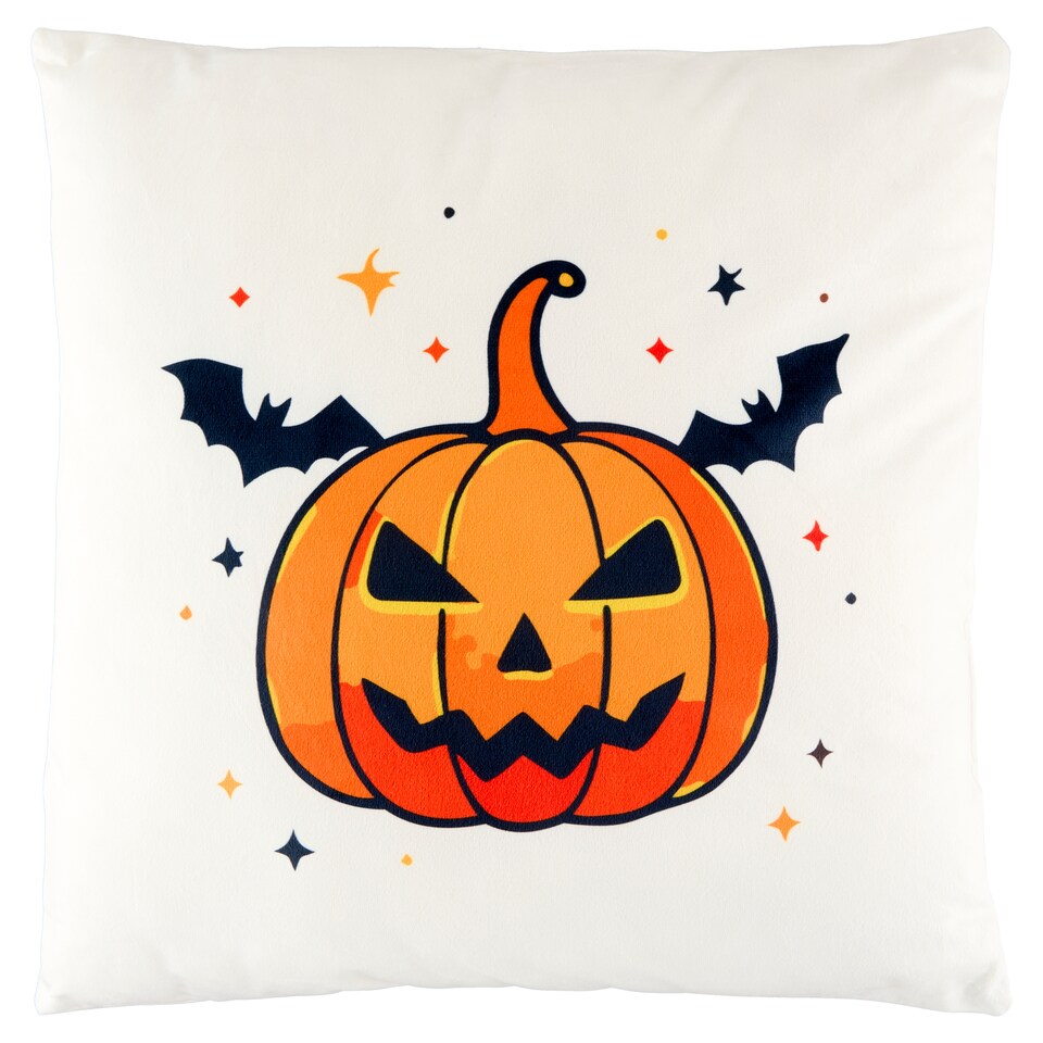 Halloween tök-denevér mintás párna 40 x 40 cm