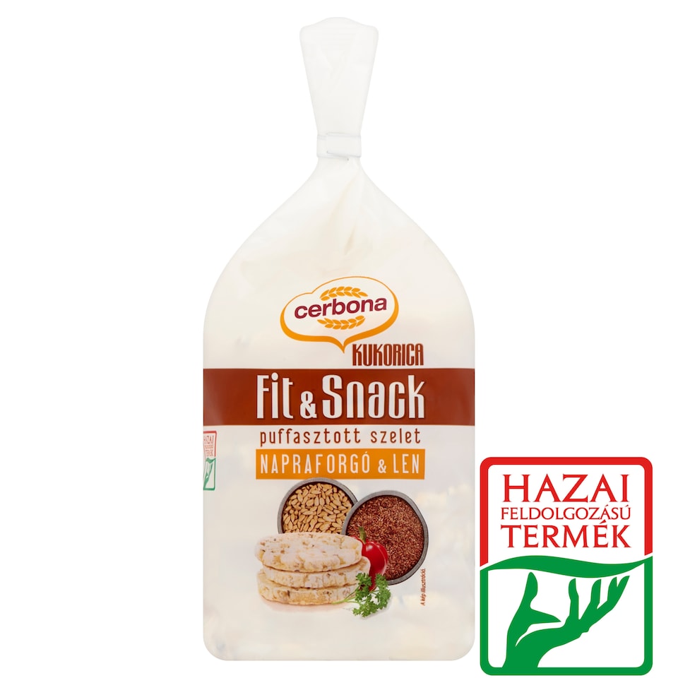 Cerbona Puffed Corn Cake with Brown Rice, Linseeds and Sunflower 90 g