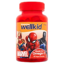 Vitabiotics Wellkid Marvel Omega-3 & Vitamin D Orange Gummies X50