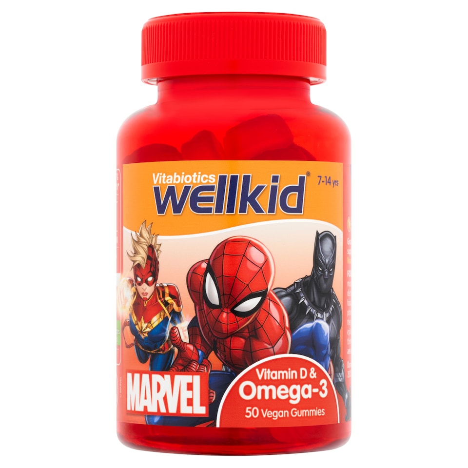 Vitabiotics Wellkid Marvel Omega-3 & Vitamin D Orange Gummies X50