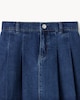 image 3 of F&F Girls Pure Cotton Pleated Denim Skirt in Blue