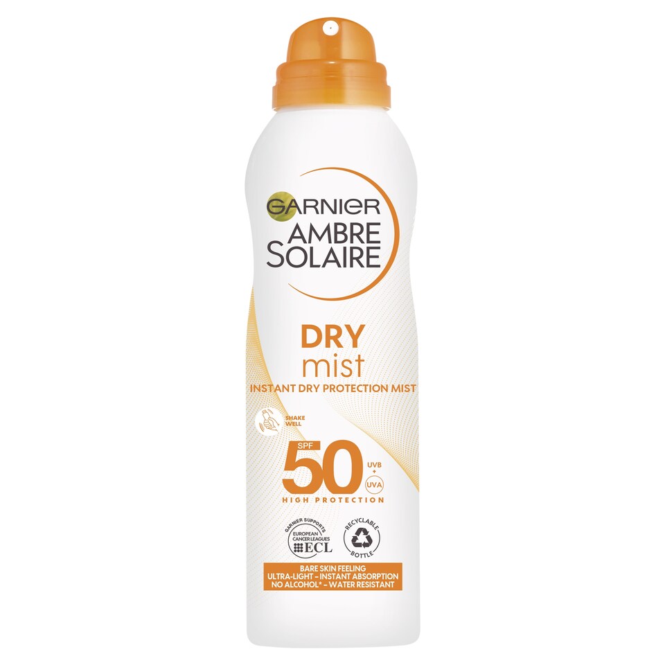 image 1 of Garnier Ambre Solaire Dry Mist Spf 50 200Ml