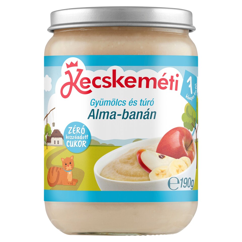 Kecskeméti Organic Fruit and Cottage Cheese Apple Banana Baby Dessert 7 Months+ 190 g