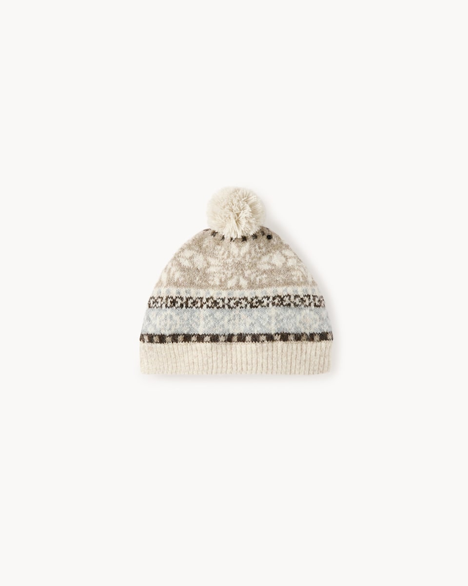 image 1 of Christmas Baby Fair Isle Matching Family Romper and Hat Set in Multi