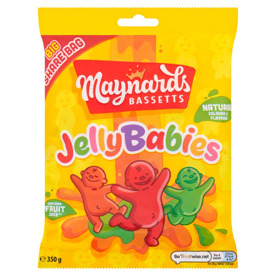 Maynards Bassetts Jelly Babies Sweets Sharing Bag 350G