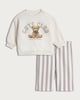 image 1 of F&F Baby 2-Piece Cotton Rich Bear Sweatshirt and Joggers Set in Neutral