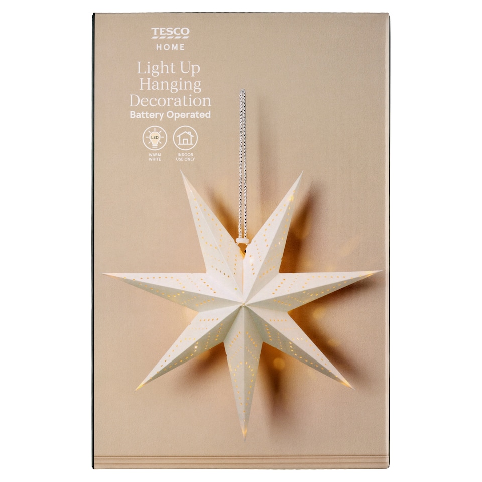 Tesco Home Vianočná hviezda papier 21 LED