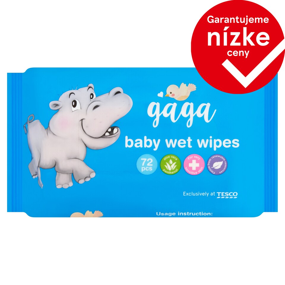 obrázok 1 z Tesco Gaga Detské vlhčené obrúsky 72 ks