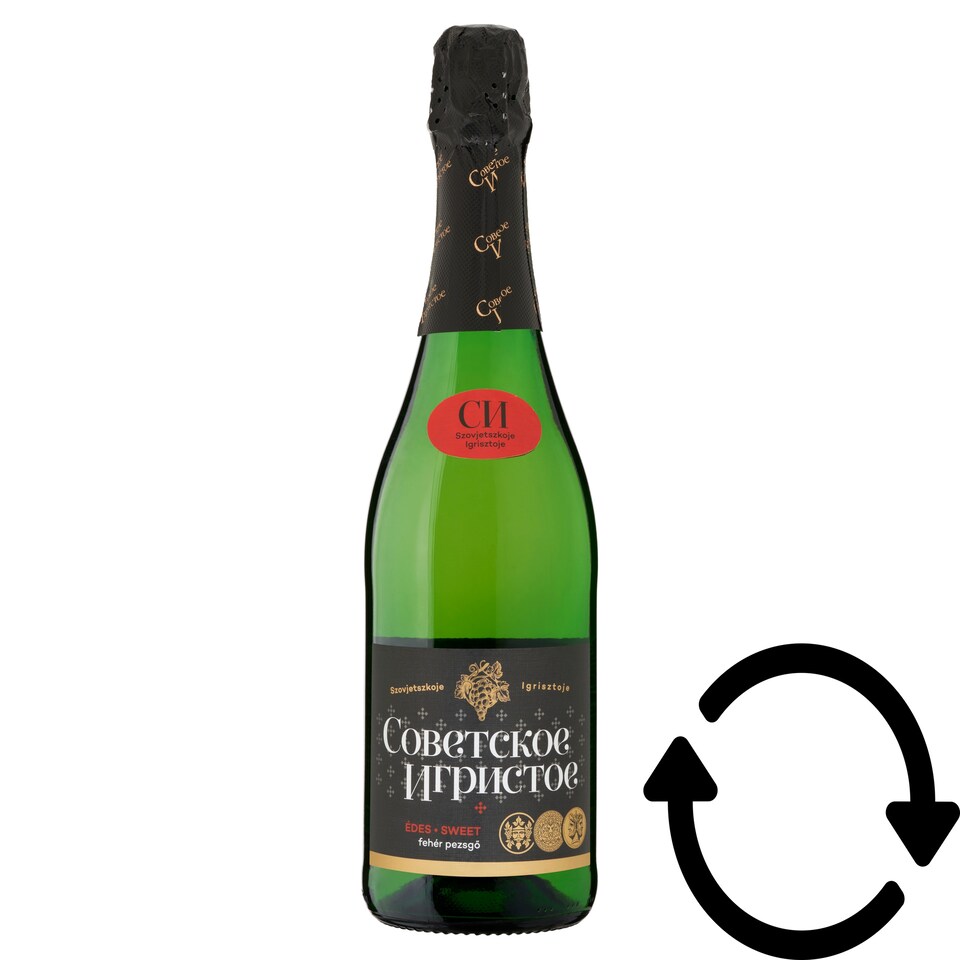 Szovjetszkoje Igrisztoje édes fehér pezsgő 10,5% 750 ml  1. kép