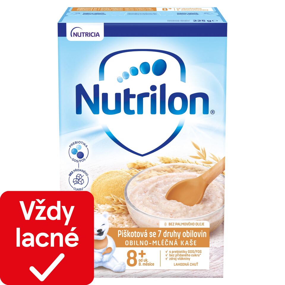 obrázok 1 z Nutrilon Pronutra Piškótová kaša so 7 druhmi obilnín 225 g, 8+