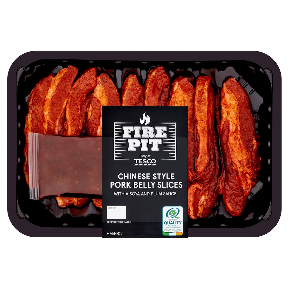 Tesco Fire Pit Chinese Style Pork Belly Slices 450G