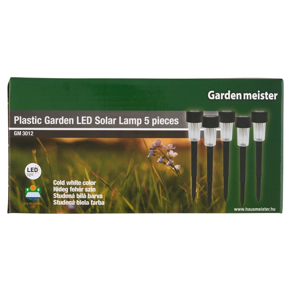 Garden meister GM3012 plastová záhradná LED solárna lampa