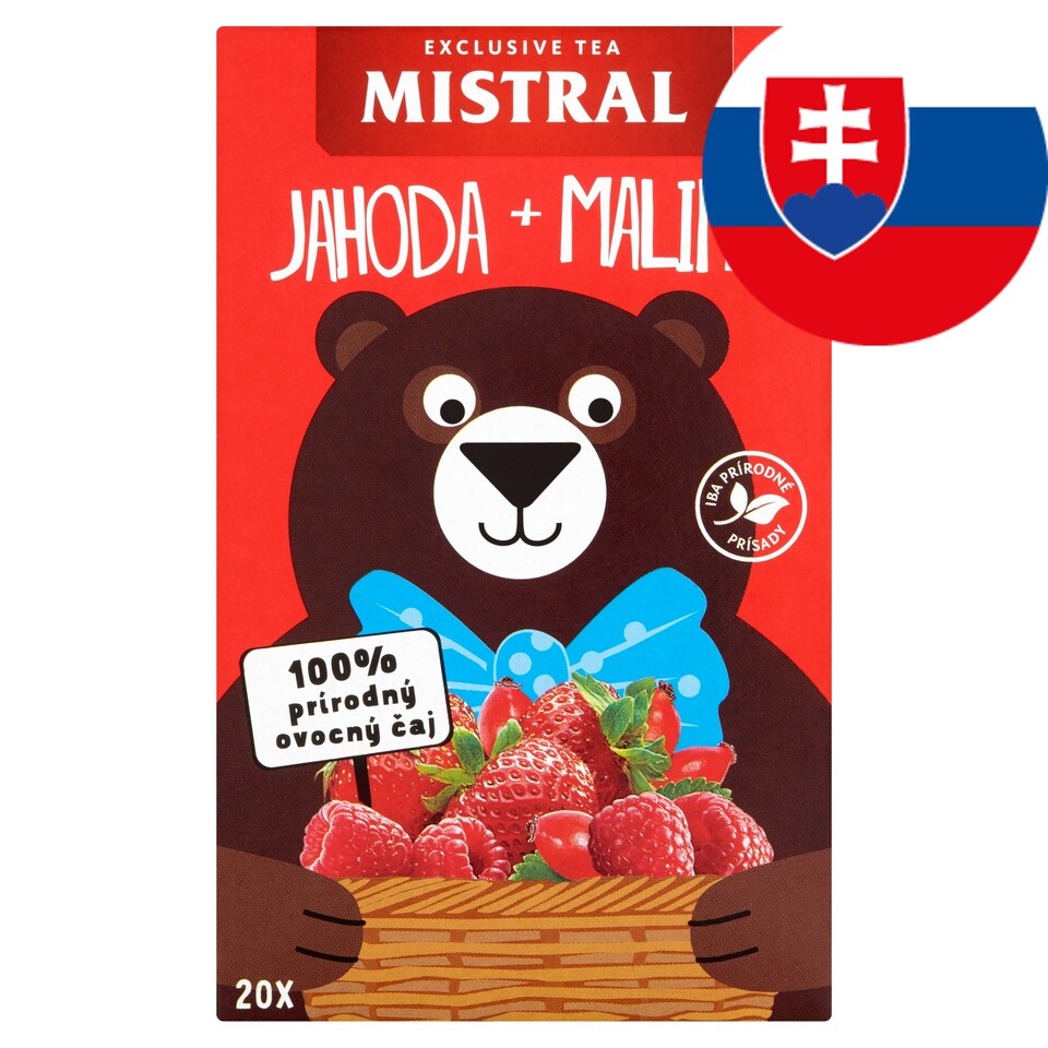 obrázok 1 z Mistral Jahoda + malina ovocný čaj s príchuťou 44 g