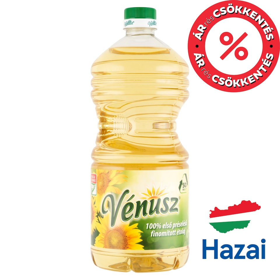 image 1 of Vénusz 100% First Pressed Refined Sunflower Cooking Oil 2 l