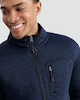 image 1 of F&F Fleece Snit Textured Zip Pocket Jacket in Navy