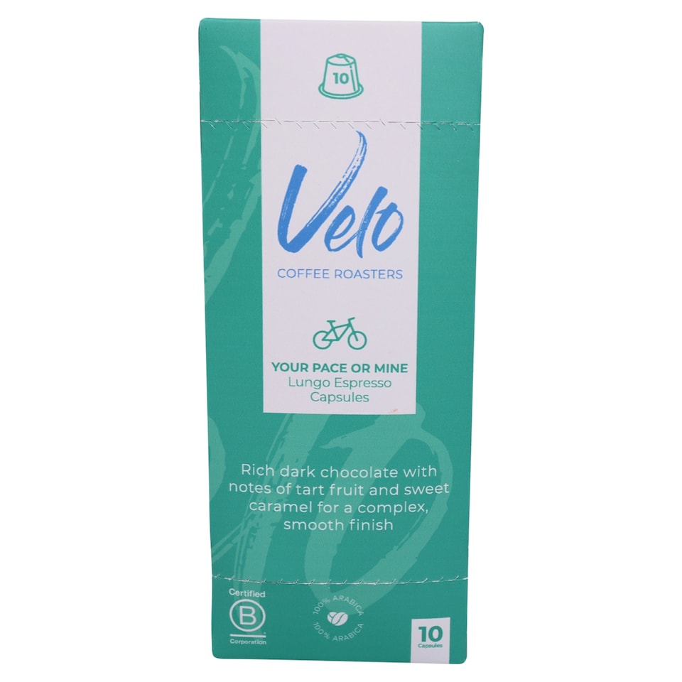 Velo Lungo Espresso Coffee 10 Capsules 56g