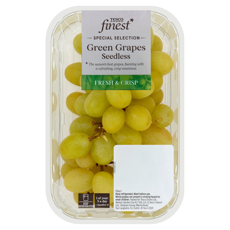 Tesco Finest Green Grapes Seedless 400G