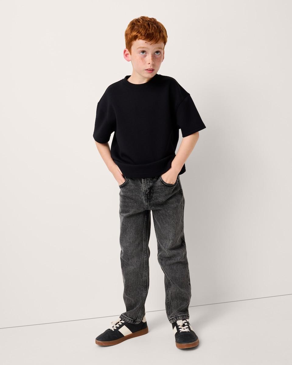 image 1 of F&F Boys Cotton Rich Jeans in Grey