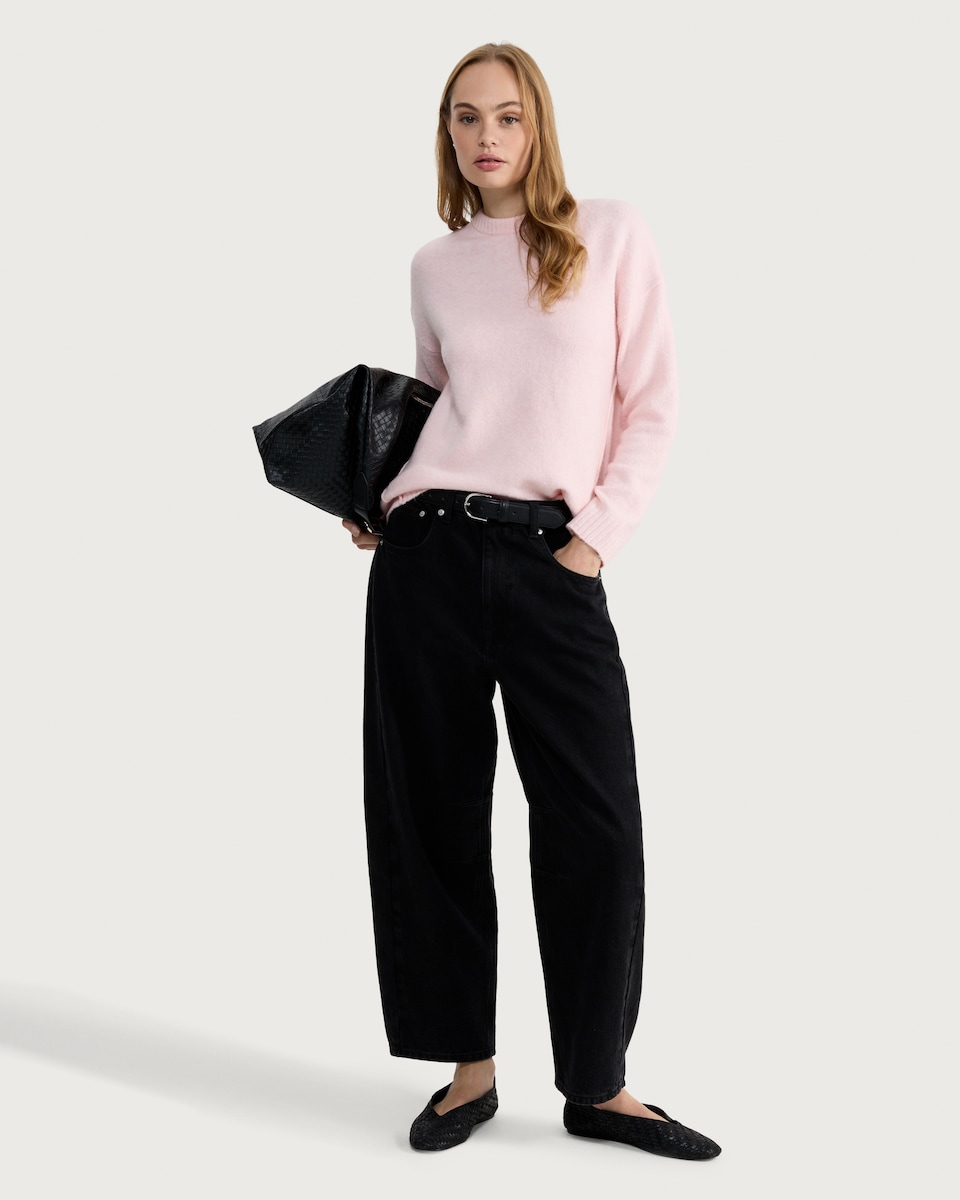 image 1 of F&F Seam Detail Long Sleeved Oversized Fit Jumper in Pink