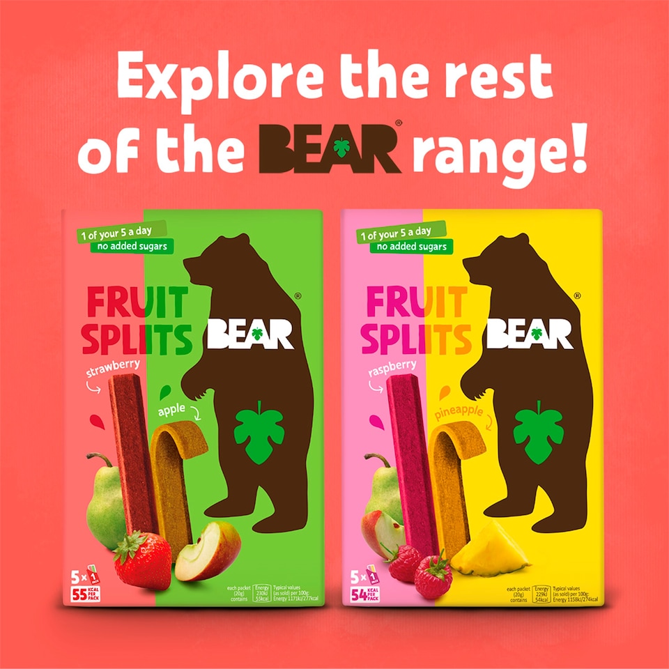 image 1 of Bear Fruit Split Strawberry & Apple 5 Pack 100G