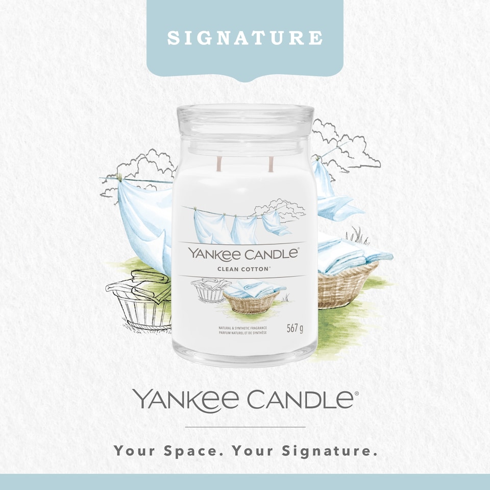 image 1 of Yankee Candle Signature Clean Cotton Large Jar 567g