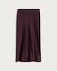 image 4 of F&F Satin Midi Slip Skirt in Burgundy