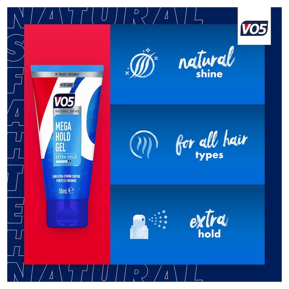 image 1 of Vo5 Mega Hold Styling Hair Gel 50Ml