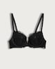 image 4 of F&F Floral Embroidered Underwired Plunge Bra in Black