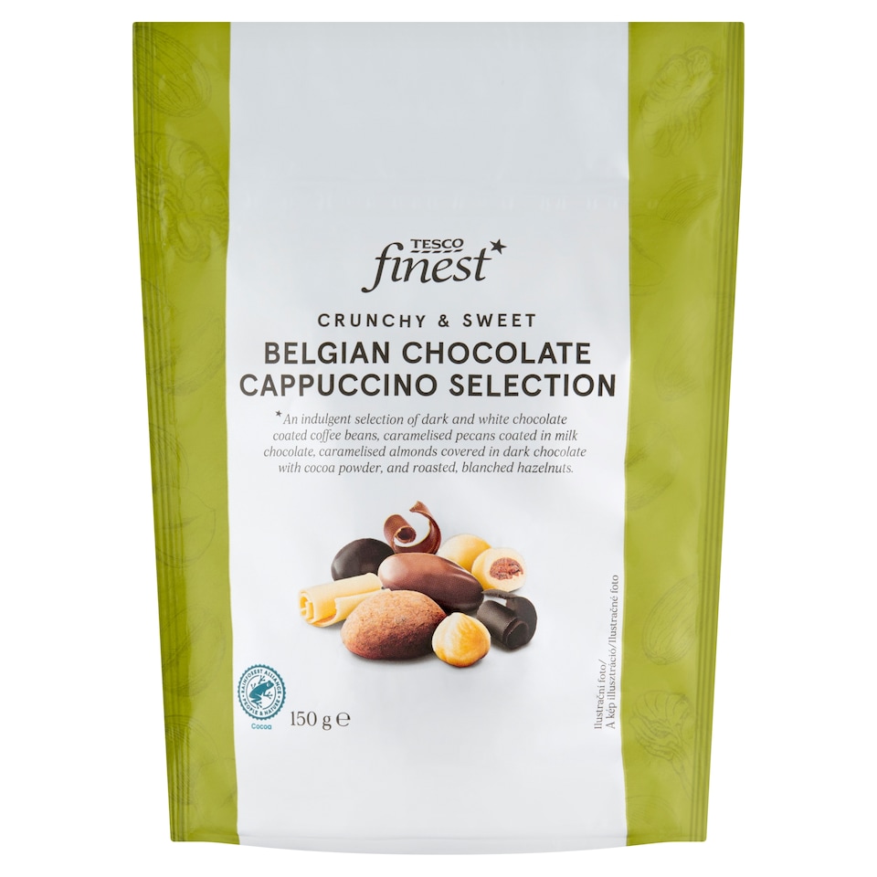 Tesco Finest Směs jader mandlí a pekanových ořechů, kávových zrn a lískových ořechů 150g