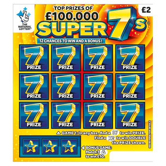 Super 7s Scratchcard Super 7s Scratchcard