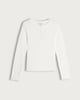 image 4 of F&F Girls Cotton Rich Long Sleeved Henley Top in White