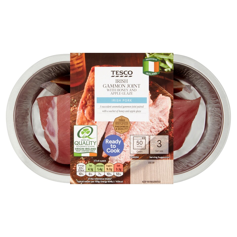 Tesco Irish Gammon Joint Honey Apple Glaze 500G