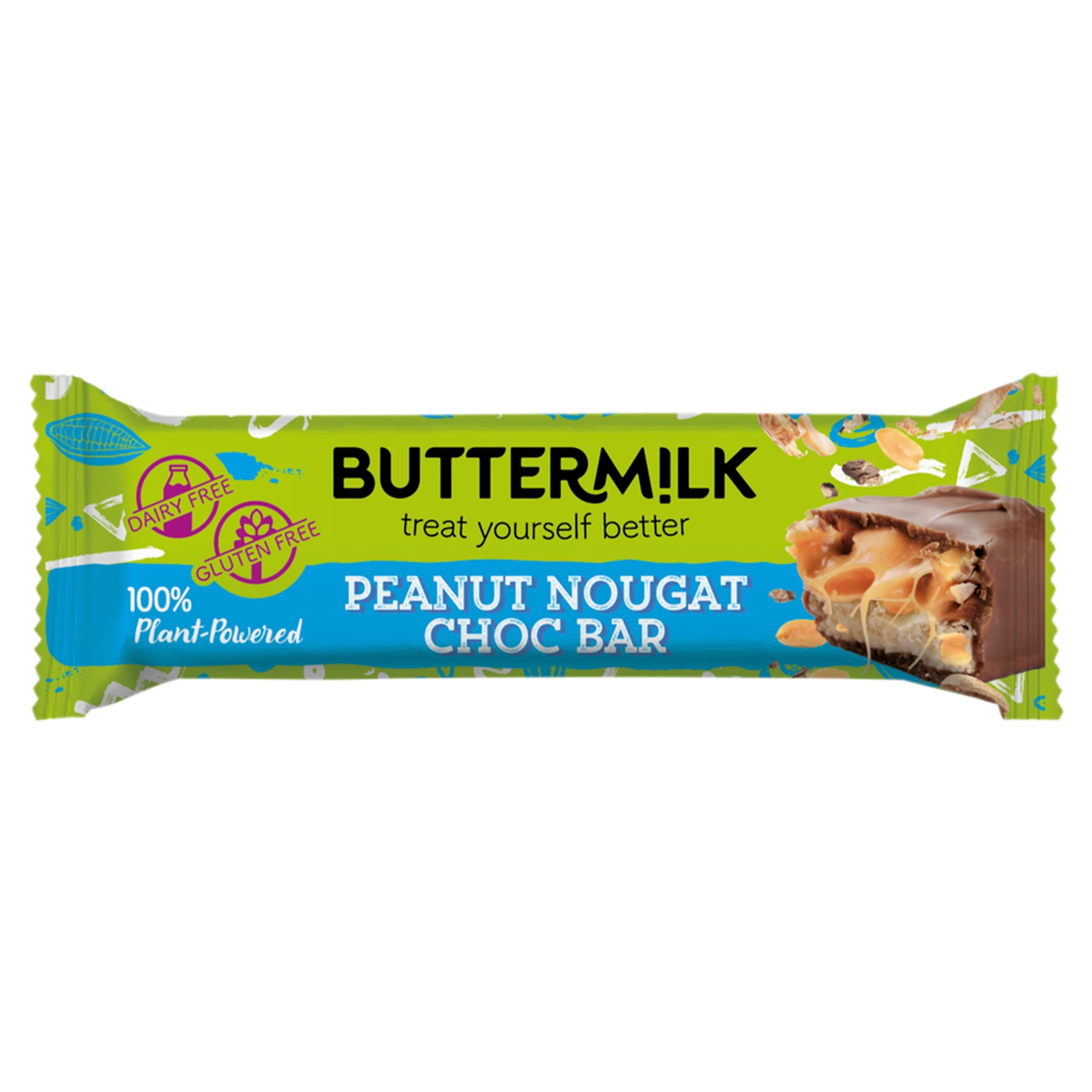 Buttermilk Plant-Powered Peanut Nougat Choccy Bar 50g