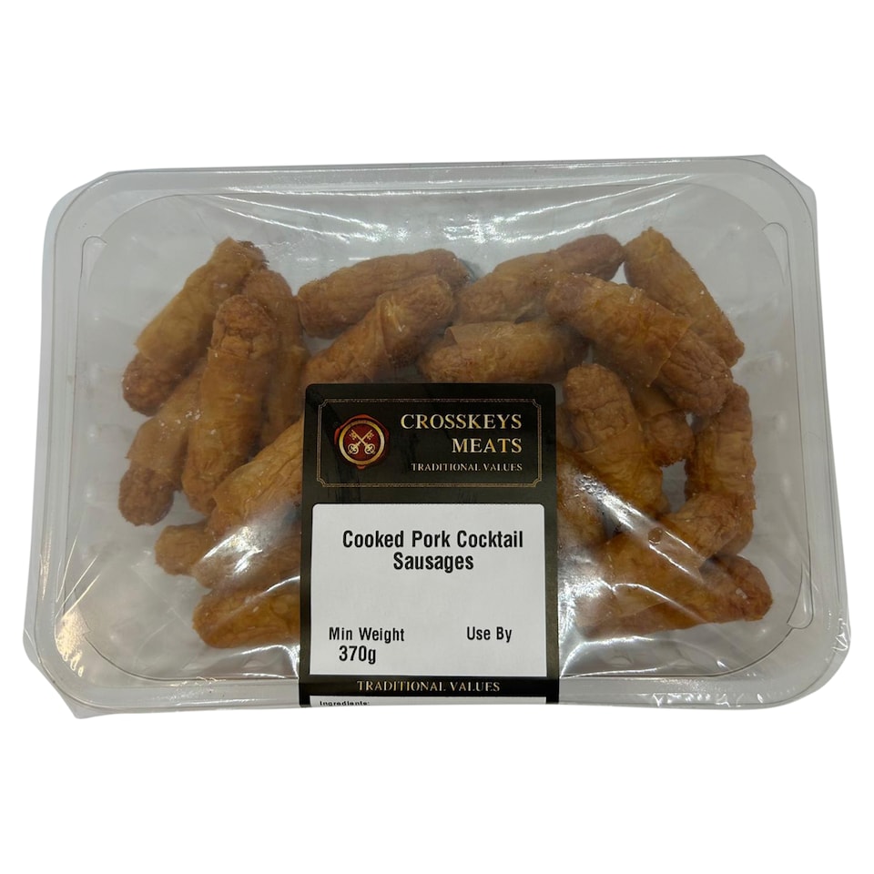 Crosskeys Meats Cooked Pork Cocktail Sausages 370g