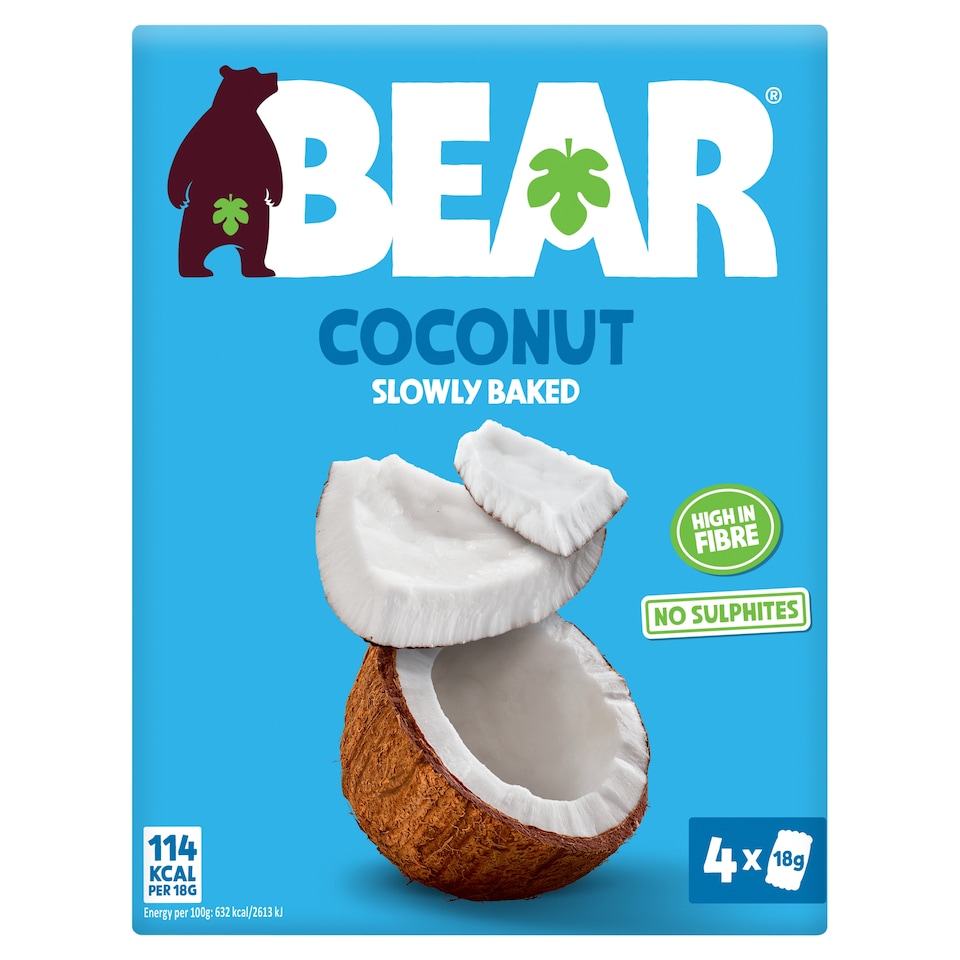 image 1 of BEAR Fruit Dried Coconut Chips 4x18g