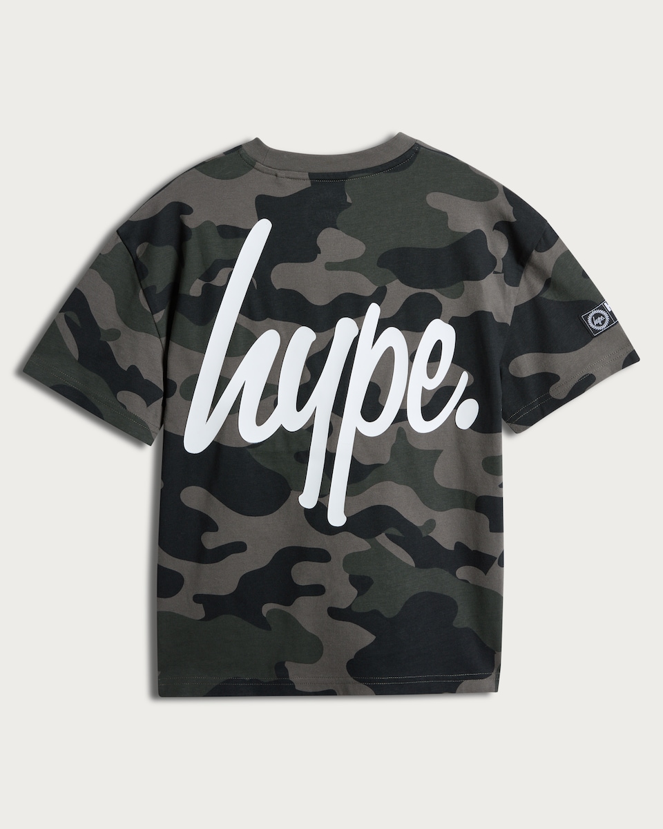 image 1 of Hype Pure Cotton Camouflage T-Shirt in Multi Black