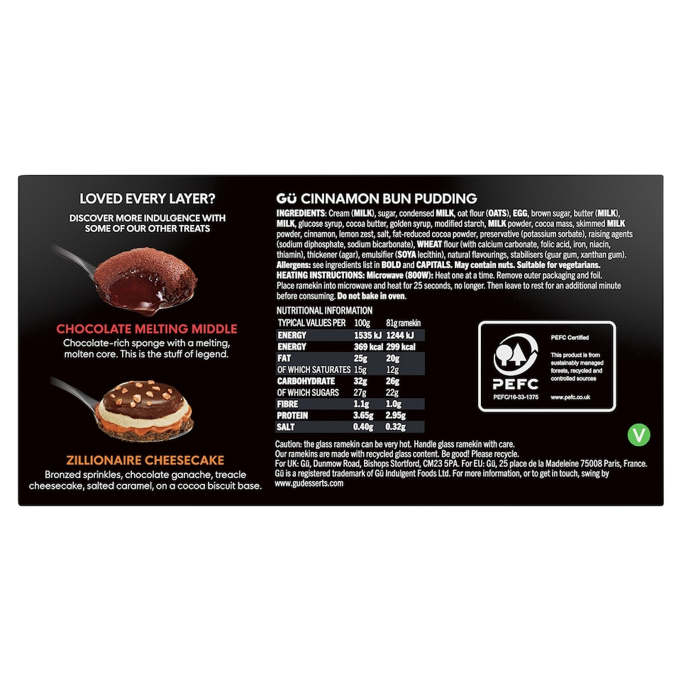 image 1 of Gü Cinnamon Bun Hot Dessert 2x81g