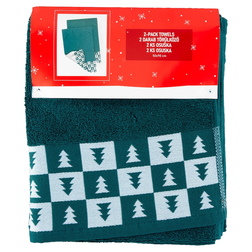 Karácsonyi mintás törülköző 50 x 90 cm 2 db  1. kép