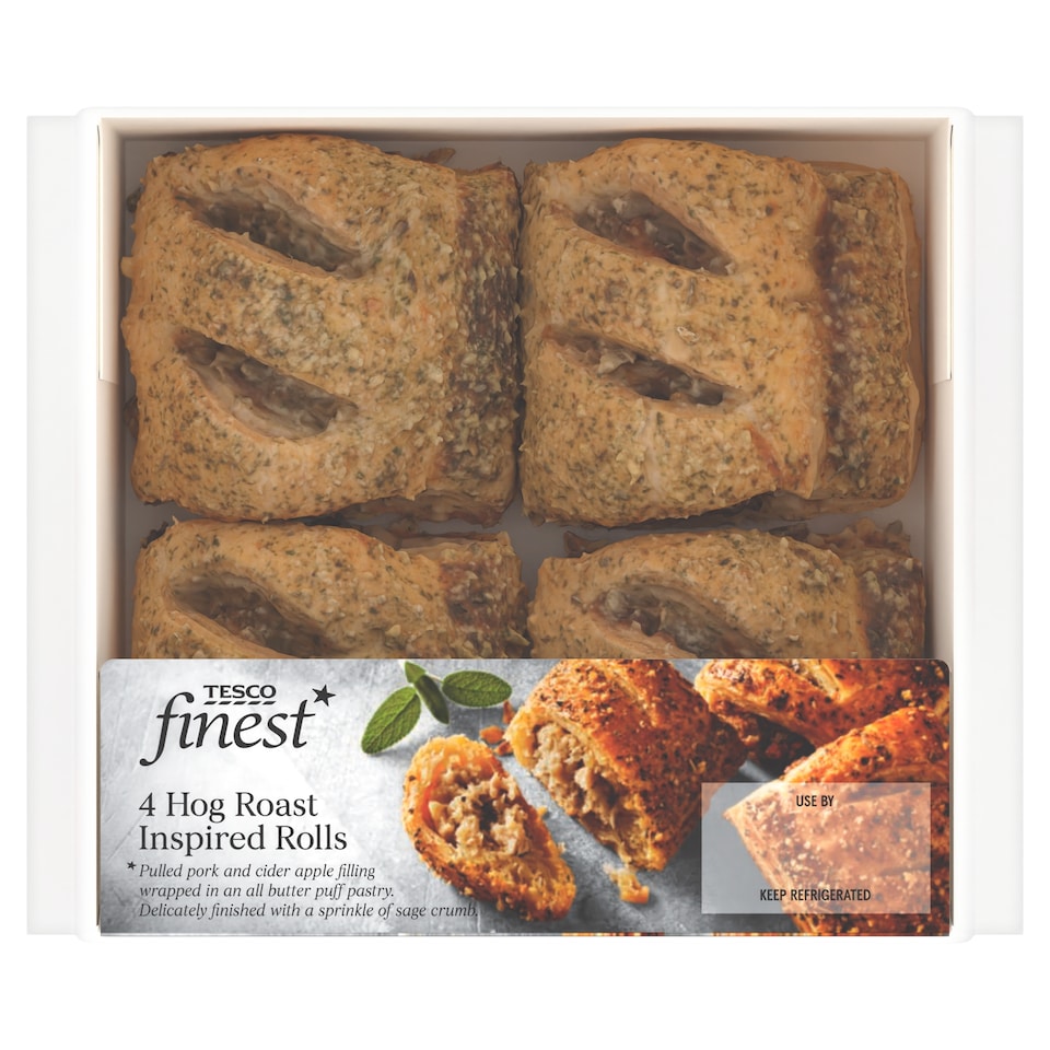Tesco Finest 4 Pork & Apple Hog Roast Rolls 188g