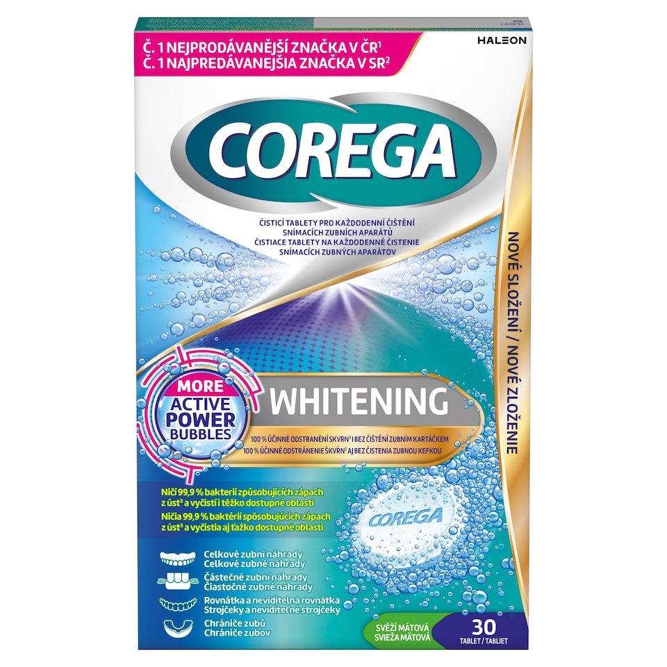 obrázok 1 z Corega Whitening čistiace tablety 30 ks