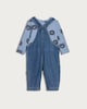 image 2 of F&F Baby 2-Piece Pure Cotton Bodysuit and Dungarees Set in Blue