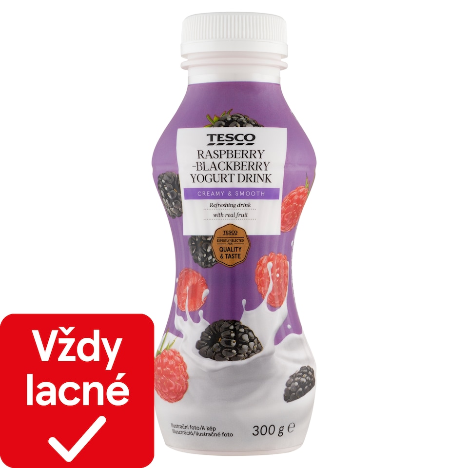 Tesco Jogurtový nápoj malinovo-černicový 300 g