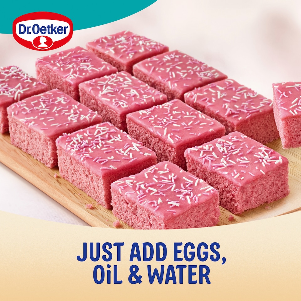 image 1 of Dr. Oetker Pink Old School Traybake Cake Mix 436g