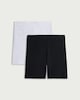 image 1 of F&F Girls 2-Pack Cotton Rich Cycling Shorts in Multi Grey