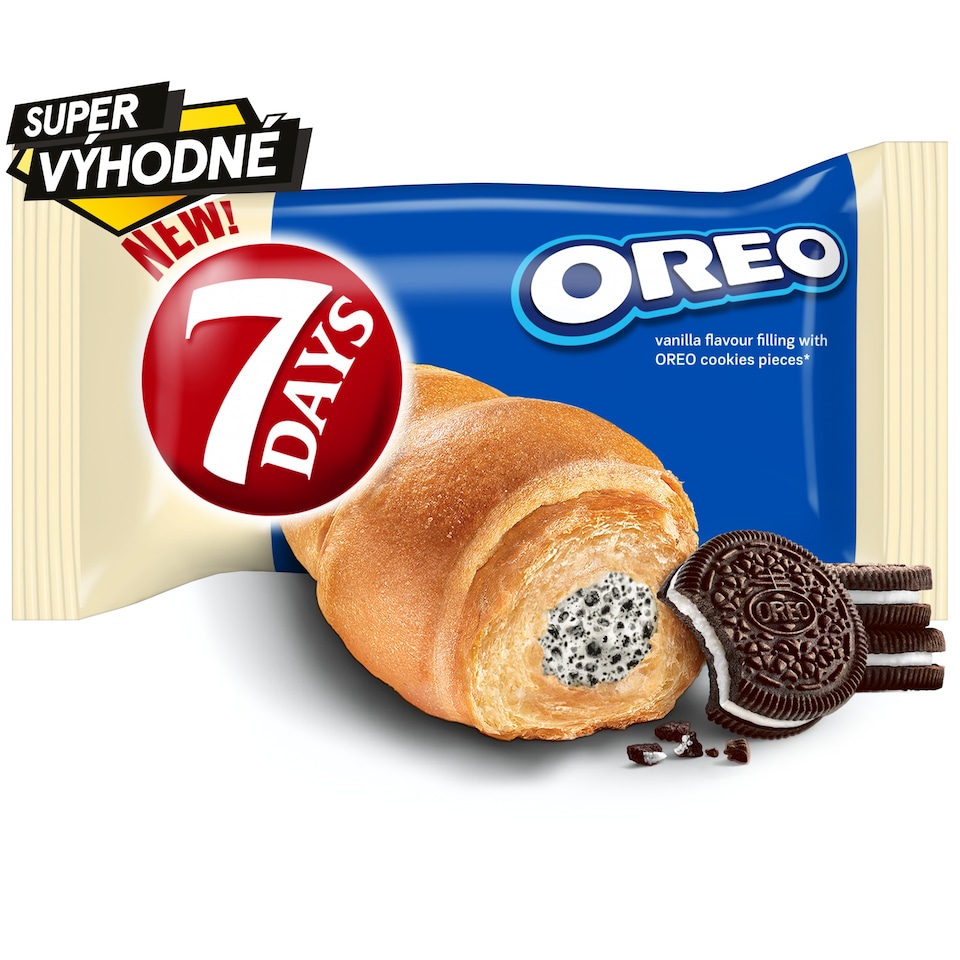 7 Days Croissant Oreo s vanilkovou příchutí a kousky kakaových sušenek 60g